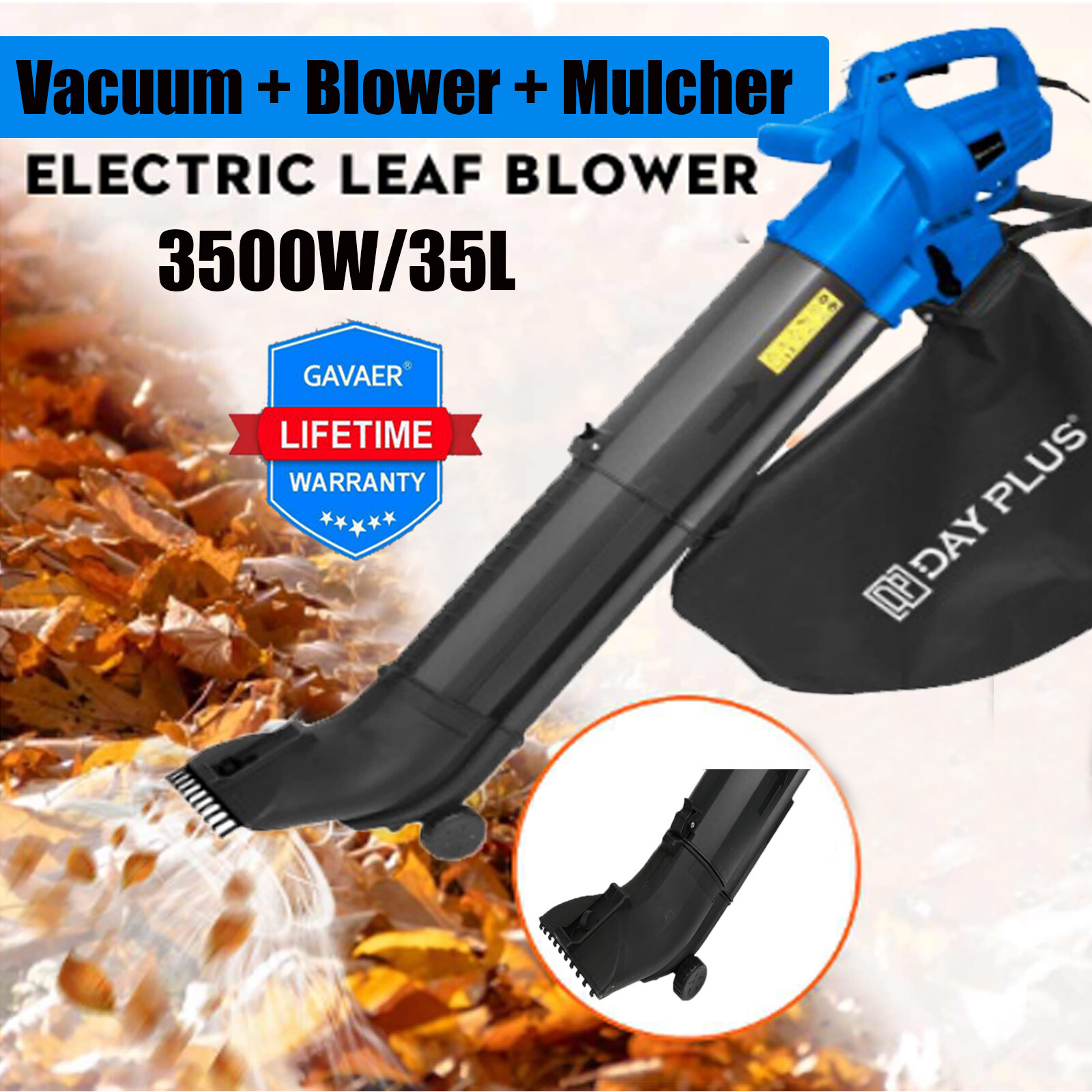 Garden Gear Electric Leaf Blower Vacuum Shredder Mulcher 35L 3in1