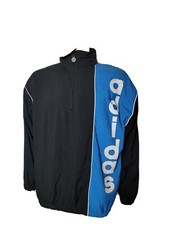Vintage Adidas Spellout Lightweight Jacket Vented Athletic Hideaway Hood 1990s