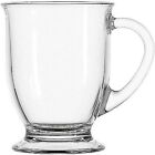 Clear Mug Set Cafe Cocoa Mugs Tapered Glass 4 Piece Dishwasher Safe Everyday New