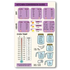 Magnet Me Up Large Purple Kitchen Conversion Chart, 5x8 Magnet Decal, Cute
