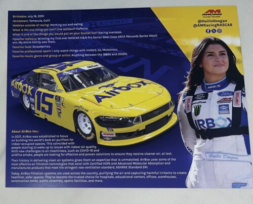 Postal firmada por Hailie Deegan 2024 AirBox Dale Sr Throwback Darlington certificado de autenticidad - Imagen 3 de 4