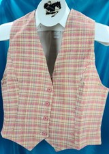 Ladies Reed Hill Vest Pink / Green Tweed Vest 16