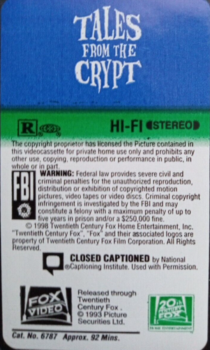 Tales from the Crypt, Original VHS, 1972 movie, Joan Collins & Peter Cushing - Bild 3 von 10