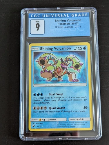 CGC 9 Mint Pokémon TCG Shining Volcanion Shining Legends 27/73 Holo Shiny