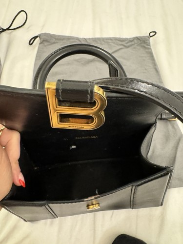 Balenciaga Hourglass Top Handle Handbag Xsmall Black - Picture 9 of 10