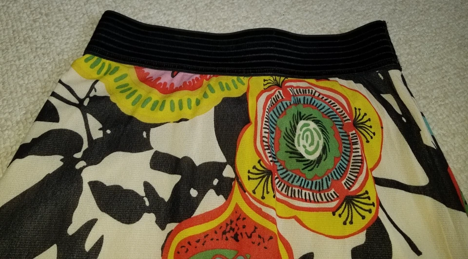 Womens Skirt-PETIT POIS by VIVIANA G-multicolor floral BOHO midi pull on-S - Image 2 of 4