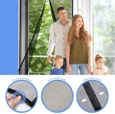 Magnetic Screen Door Strong Magnets and Mesh Curtain Transparent Anti Bug Insect