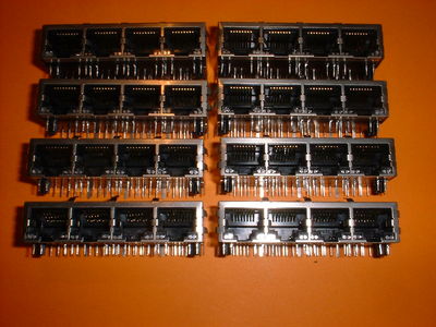 8x RJ45 4 Port Connector shielded with LED´s XFMRS