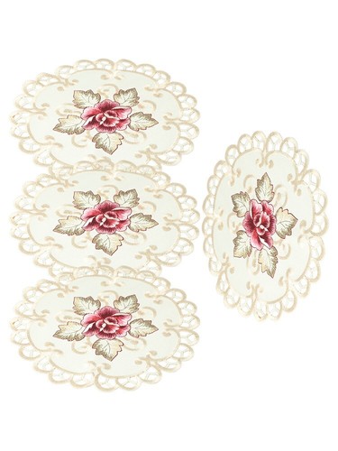 Vintage Embroidered Cutwork Christmas Placemat Doily Table Cover Xmas Doilies - Picture 14 of 16