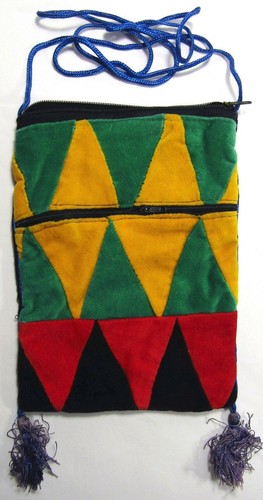 Passport Crossbody Shoulder Bag Pouch Patchwork 100% Cotton Velvet 20 x 14 cm - Bild 1 von 7