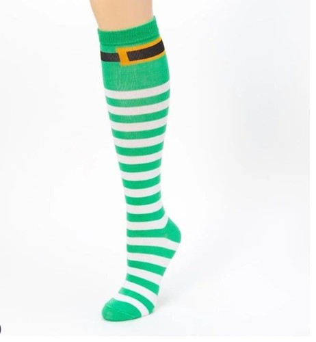 Claire's St. Patrick's Day Shamrocks Irish leprechaun Over the Knee Socks green - Picture 4 of 7