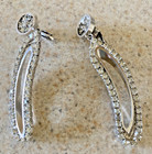 VINTAGE CLEAR RHINESTONE STATEMENT CLIP ON DANGLING EARRINGS — photo 1