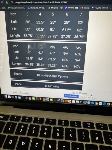 BRIDGESTONE FORGED TOUR B X-CBP IRON SET 5-PW R/H KBS GRAPHITE TGI 60 REG FLEX - Picture 9 of 9