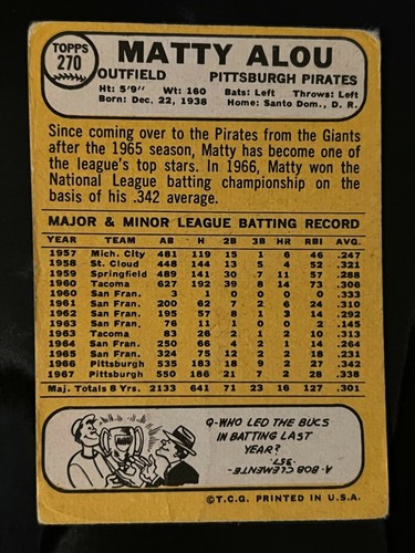 1968 Topps Baseball Singles - 1-457 -- Pick Your Card - Complete Your Set - Picture 293 of 501