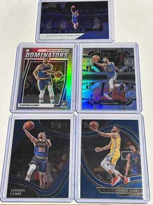 2020-21 Select STEPHEN CURRY BLUE COURTSIDE & REFRACTORS LOT