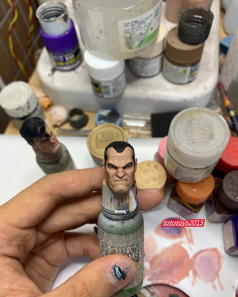 Figura de acción masculina 1/12 Punisher Frank Castle cabeza enojada modelo esculpido ajuste 6"" Foto 2 de 4