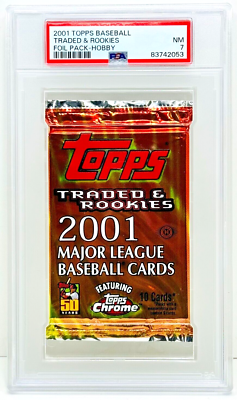 2001 Topps Traded Chrome イチロー/プーホールズ RC 2001 Topps Traded & Rookies Chrome Hobby Foil Pack SEALED PSA 7