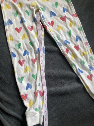 Primary 4-5T Kids Rainbow Heart 2 Piece PJ Pajama Long Sleeve Pants Girls Used - Picture 6 of 23