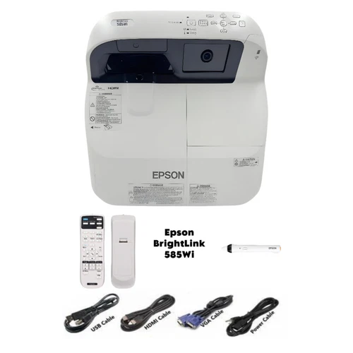 Epson BrightLink 585Wi Interactive WXGA 3LCD Projector (0 to 1250 Lamp Hours)