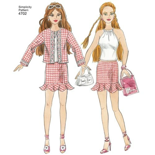 Simplicity Sewing Pattern 4702 Fashion Doll Barbie Clothes Outfits Dolls 11½ in - image 4 of 4