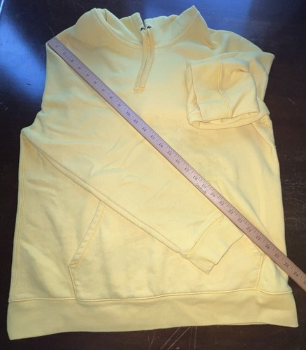 Tek Gear Long Sleeve Unisex Yellow Front Pocket Ultrasoft Fleece Hoodie - Picture 12 of 15