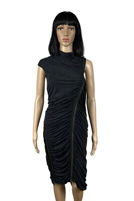 All Saints Cupro Gisele Dress Zip Bodycon size UK12