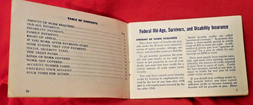 US "Your Social Security" Booklet, 1961 - Picture 2 of 3