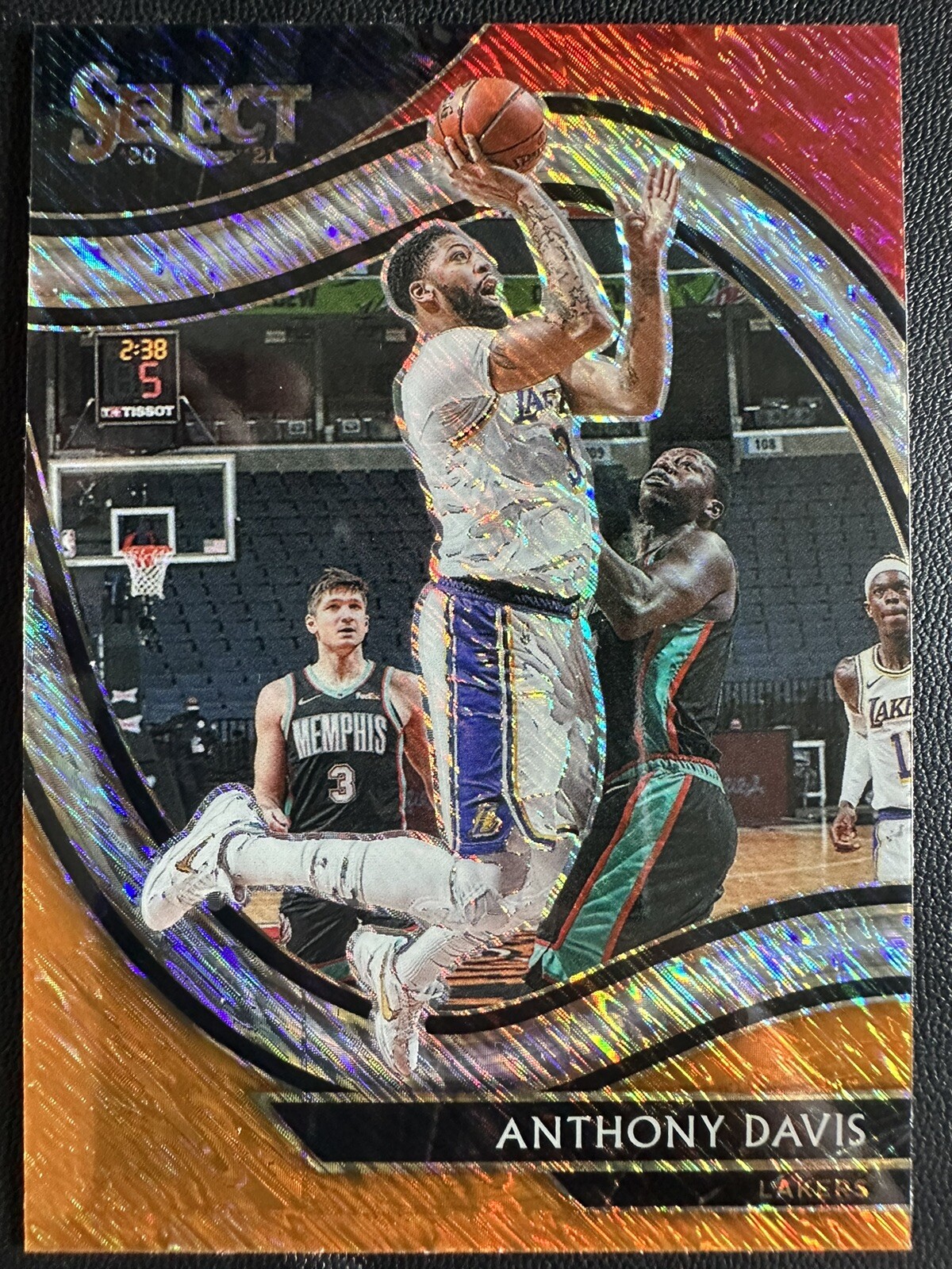 2020-21 Panini Select - Courtside, Red White Orange Shimmer - Anthony Davis #228