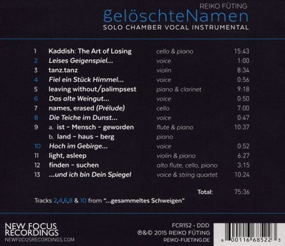 REIKO FTIN: NAMES ERASED NEW CD