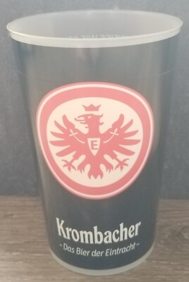 Collectors Krombacher beer mug cup black white like snow Eintracht Frankfurt