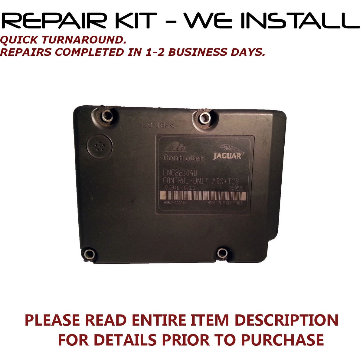 REPAIR kit 1998 99 2000 01 02 03 Jaguar XJ8 XKR XK8 ABS Module WE
