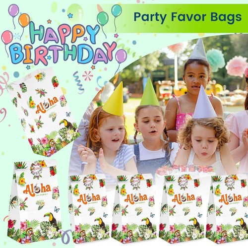 54 Stück Party Geschenktüten, Aloha Tüten Geschenktüten Großpackung mit Aufklebern Goodie Bags - Bild 3 von 6