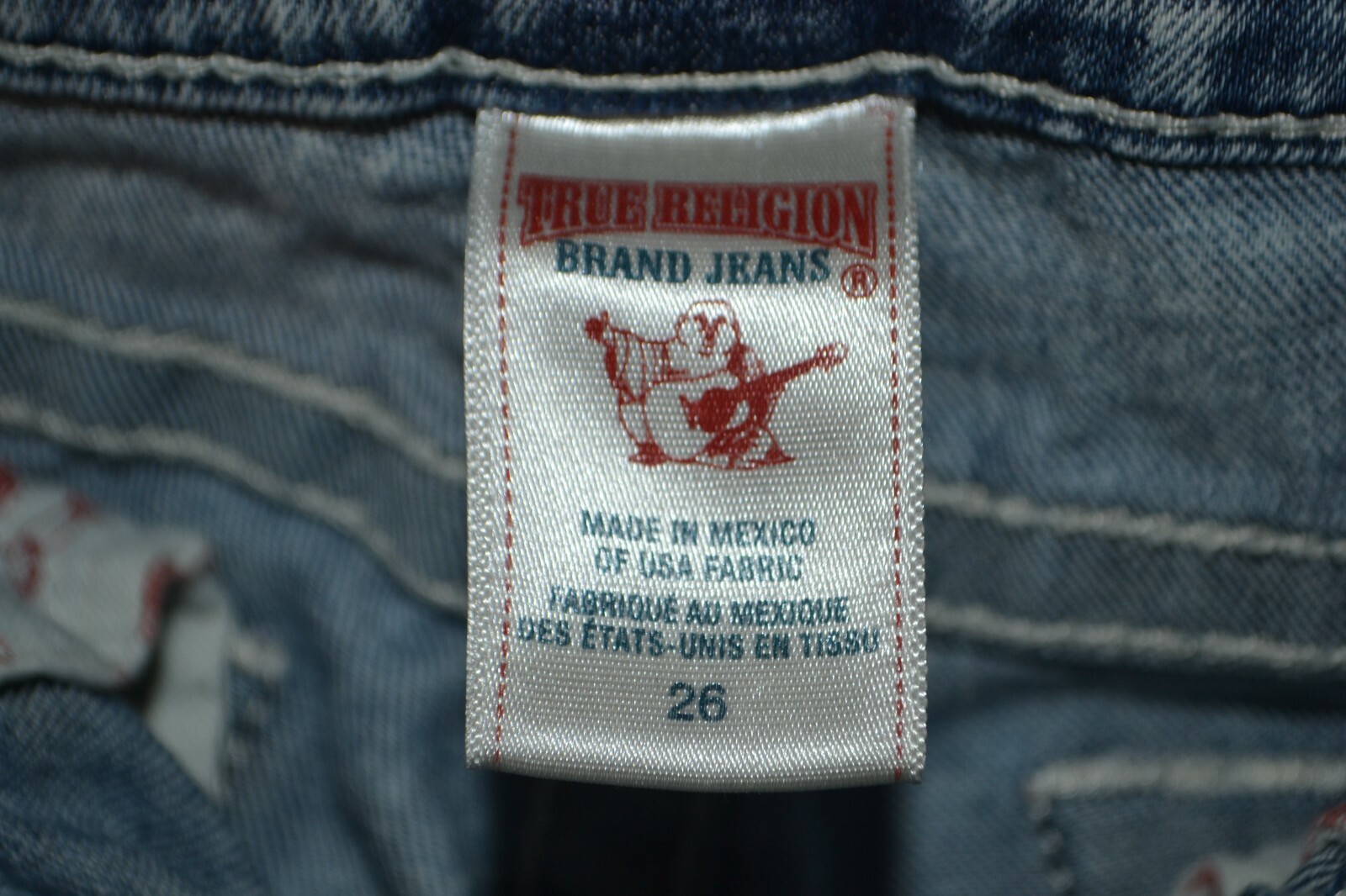 True Religion Women's Skinny Bleached Out No Pocket Flaps Denim Jeans Sz 26x31 thumbnail 9