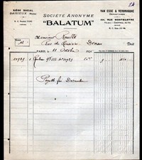 PARIS / BAISIEUX (II° / 59) PAPIER PEINT "BALATUM / VAN ESSE & VERBRUGGHE" 1925