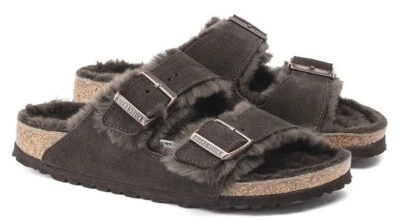 Birkenstock ARIZONA SHEALING MOCCA 1020528 Sandalocon pelliccia