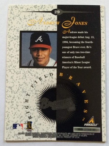 ANDRUW JONES, 1999 PINNACLE MINTED ROOKIES #29, BRAVES - Picture 4 of 4