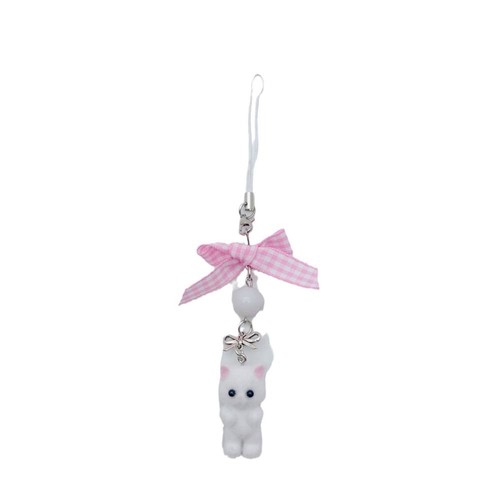 Phone Strap Flocking Cat Phone Lanyard Cat Cell Phone Charm Phone Accessories - 第 6/21 張圖片