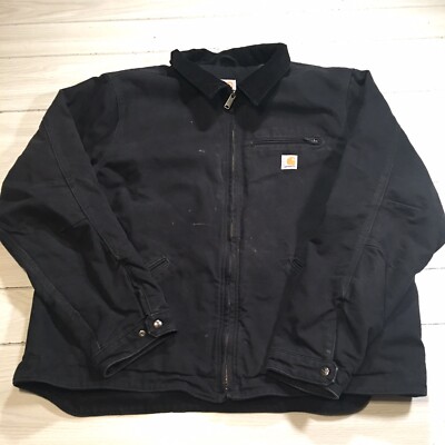 Carhartt ジャケット 黒 Carhartt Detroit Jacket 103828-BLK Blanket Lined Relaxed Fit Black