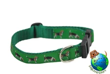 Beagle Adjustable Collar Medium 10-16" Green