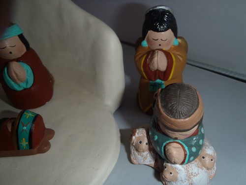 Set Natività Nativi Americani Piuma Bianca Studio Wee Americani 9 Pezzi - Foto 3 di 14