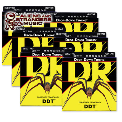 6 Sets! DR Strings DDT7-11 Drop-Down Tuning Electric 7-String Heavy 11-65