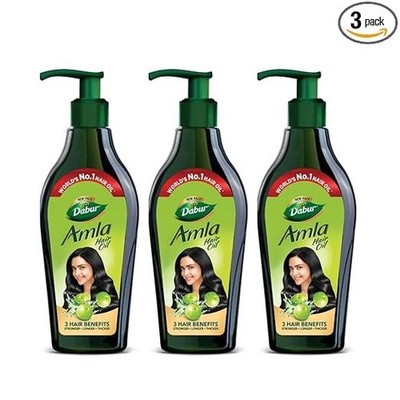Dabur Amla Hair Oil - 550ml (Pack of 3) | For Strong, Long and Thick hair | Nour