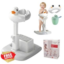 Hamiva Baby Bath Stand Gray Duck Design Built-in Seat Anti-Slip