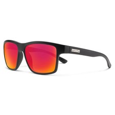 Suncloud A-Team Polarized Sunglasses, Matte Black/Polarized Red Mirror, One Size