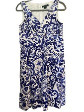 Lauren Ralph Lauren Dress Size 10 Womens Blue Sleeveless Pleated  ￼ with pockets