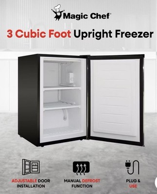 Compact Mini Freezer for Bedroom, Garage, Office, and More with Handle, White