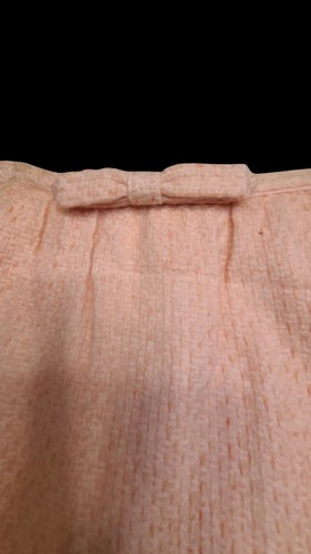 Vintage Pleated Pink Wool Mini Skirt Wirh Bow 24" Waist Union Made - Picture 2 of 7