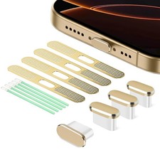 USB C Dust Plug, 4 Pack for Only iPhone 17 and 15 to 16 series, Gold