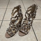 Jimmy Choo leather sandals with pearl and crystal embellishments — photo 1