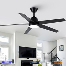 Vaczon 52" Black Ceiling Fan Light Remote